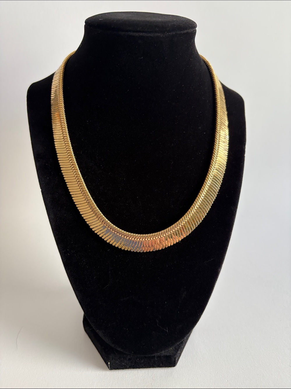 Premier Designs Gold Herringbone Necklace Sleek Flat Chain Women